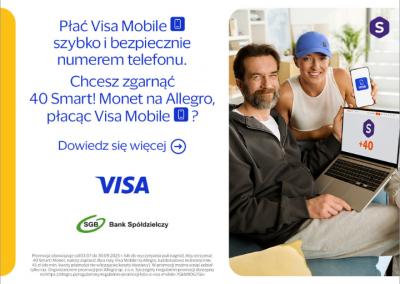 Promocja Visa Mobile – zgarnij 40 Smart! Monet na Allegro!
